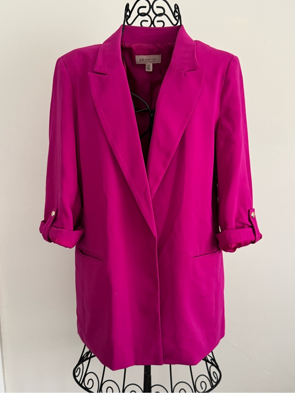 Philosophy fuchsia longline blazer